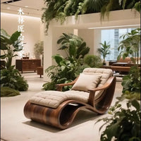 New Chinese-style North American black walnut chaise longue Song-style aesthetic living room chaise longue solid wood leisure