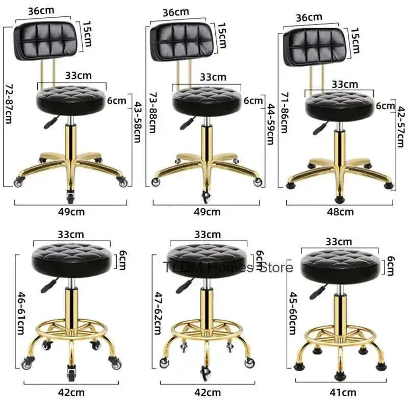 Luxury Rotating Barber Chair for Beauty Salon Modern Metal Movable Backrest Office Chairs Creative Salon Chair for Hair Salon