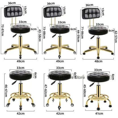 Luxury Rotating Barber Chair for Beauty Salon Modern Metal Movable Backrest Office Chairs Creative Salon Chair for Hair Salon