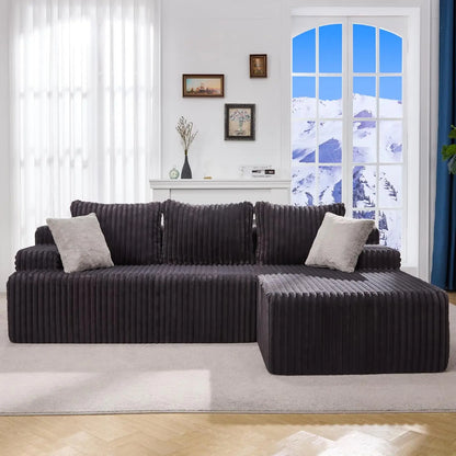 Modular Sectional Sofa Boneless Couch L-Shape Couch 3 Seat Modular Couch Memory Foam Sectional Couches for Living Room, Custom