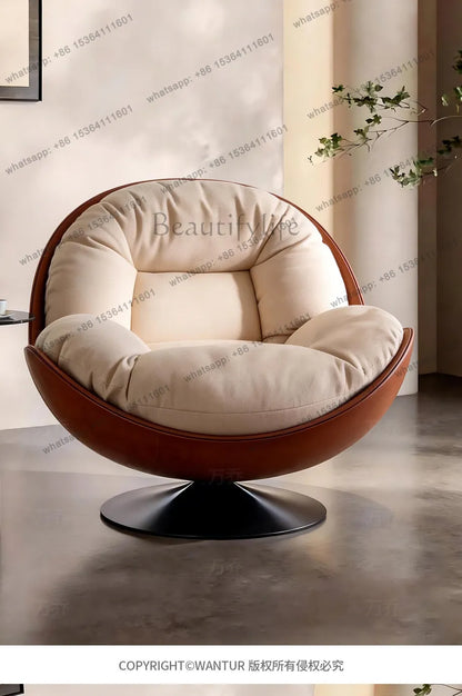 yj9 Light luxury modern leisure swivel chair, Nordic recliner advanced lazy
