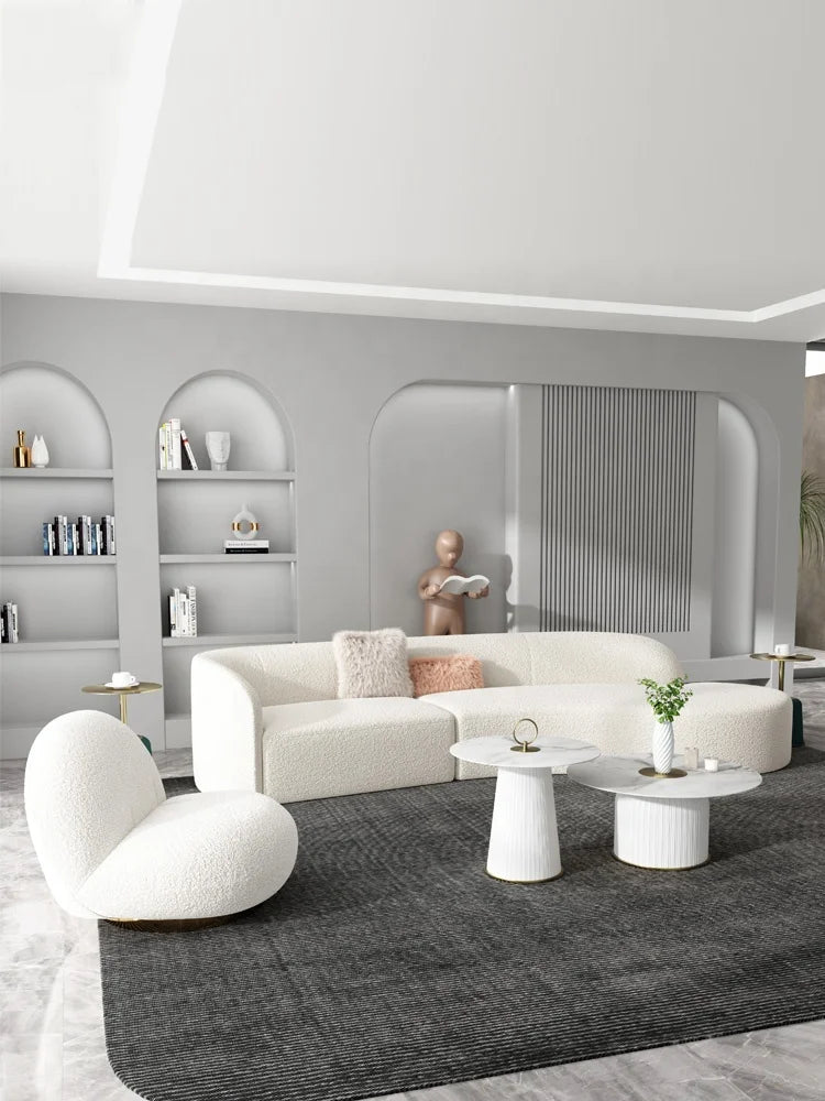 Amigos Furniture Living Room Lounge Furniture Right Chaise Modern Sectional Couch Gray Velvet  Modular Sofa With Ottoman