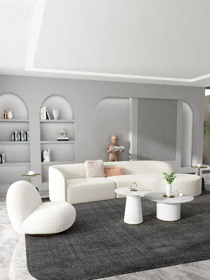 Amigos Furniture Living Room Lounge Furniture Right Chaise Modern Sectional Couch Gray Velvet  Modular Sofa With Ottoman