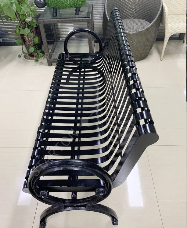 Steel Thermoplastic Coated Metal Resting Bench Outdoor Furniture Outdoor Bench