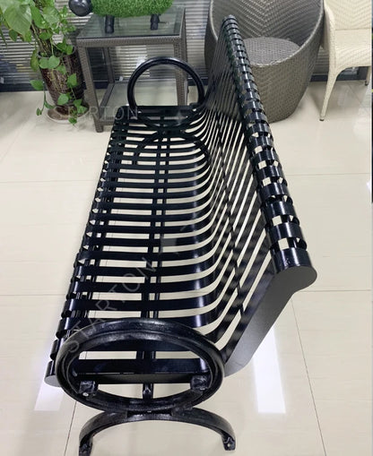 Steel Thermoplastic Coated Metal Resting Bench Outdoor Furniture Outdoor Bench
