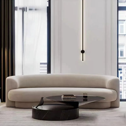 Fabric Living Room Sofas European Beige Italian Curved Luxury Couch Double Modern Designer Divano Soggiorno Home Furniture