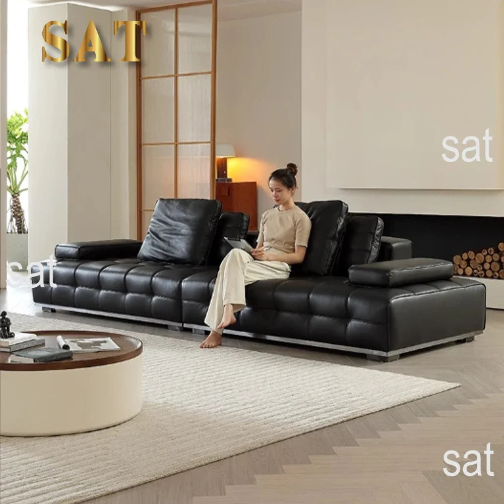 New Arrival High Quality Italian Leather Sofa Wholesale Folding Black Synthetic Leather High Quality Italian Leather Sofa
