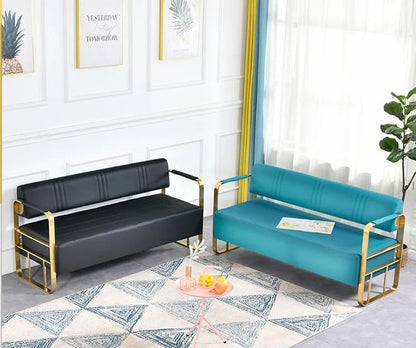 Modern Customized Stainless Steel Beauty Salon Waiting Sofa Long Bench Barbershop Waiting Chairs Shampoo Furniture Waiting Area