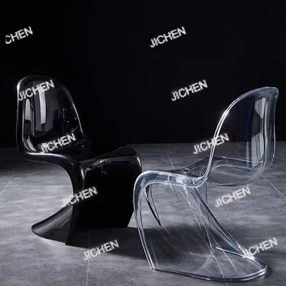 Plastic chair Nordic creative simple transparent plastic back chair chair stool