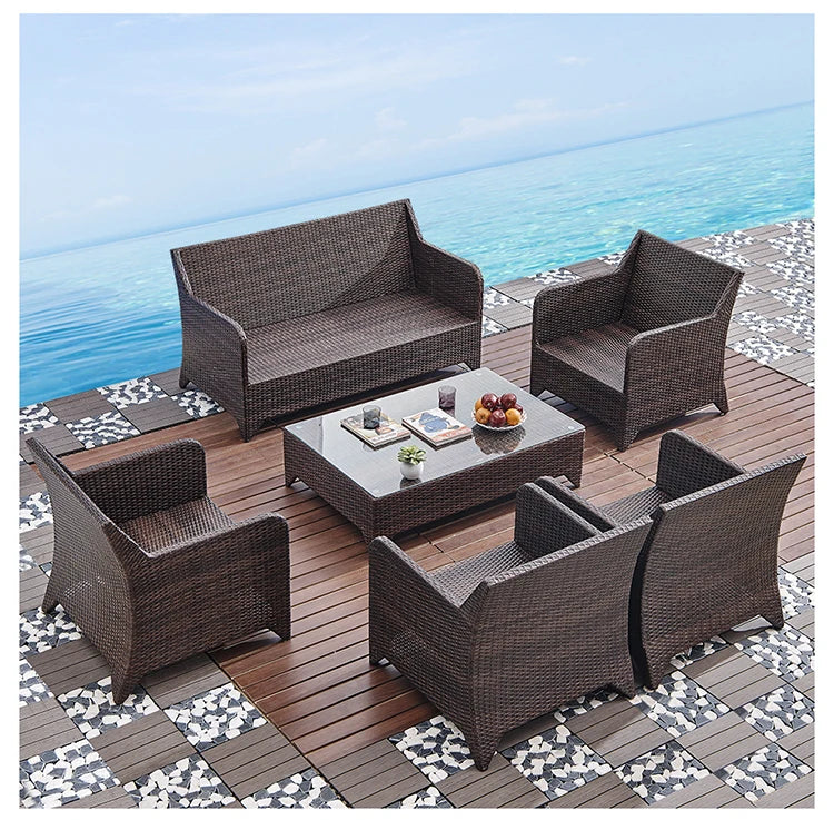 Wicker outdoor imitation rattan leisure living room courtyard balcony furniture sales office outdoor display negotiation sofa
