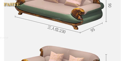 Leather sofa combination first layer cowhide modern new Chinese living room solid wood sofa furniture