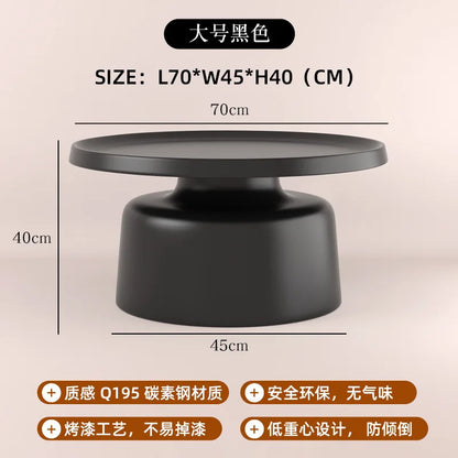 Cream Apartment Nordic Coffee Table Living Room Small Apartment Simple Internet Celebrity Wrought Iron Modern Round Ma