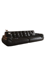 Leather sofa, Italian retro style small apartment, antique style sofa