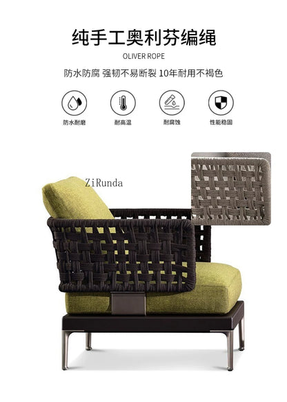 Y  Outdoor Sofa Courtyard Waterproof Vine Weaving Villa Garden Outdoor Leisure Terrace Sofa Vine Weaving Furniture