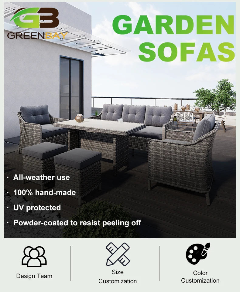 Modern Style Comfortable Outdoor Sofa Furniture Set Waterproof Patio Sofa Set