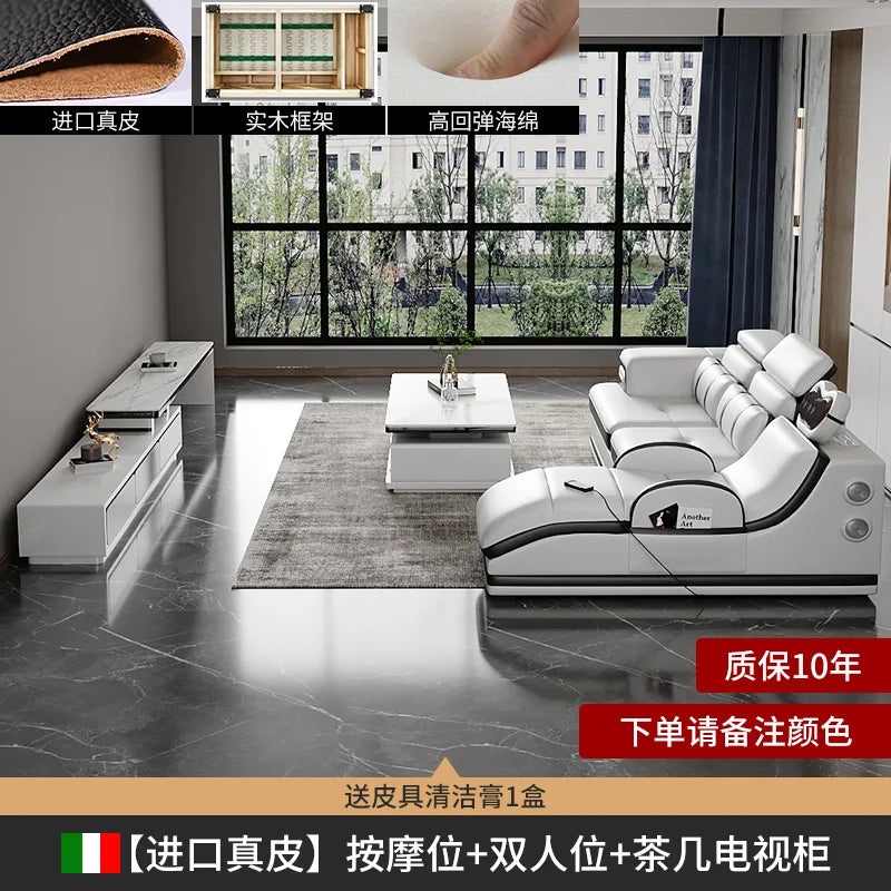 PatioLix Massage Minimalist Sofas Modern Leather Sectional Designer Sofas Lazy Luxury Cadeiras Para Sala De Estar Living Room Furniture