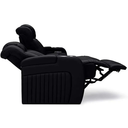 3 Seat Adjustable USB Charger Leather Recliner Sofa Home Theater Furniture with Blu-etooth for VIP Movie Room