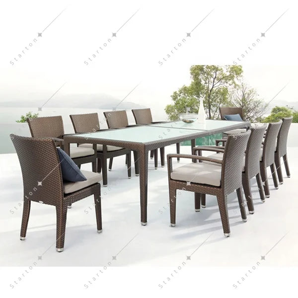 Modern Outdoor Garden Patio Restaurant Furniture Set Rattan Dining Tables and Chairs Outdoor Garden Furniture Sets