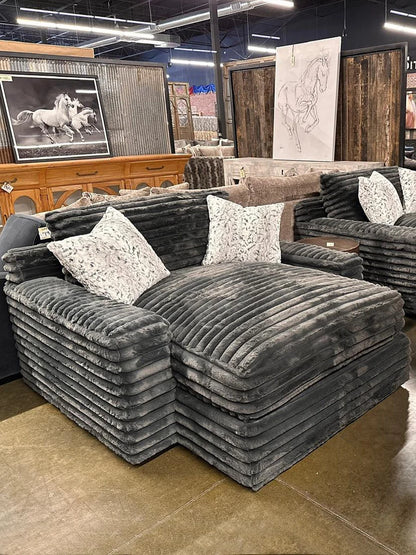 Custom ATUNUS American Thick Striped Corduroy Plush Modular Sectional Sofa Couch Set Compression Fabric Living Room Sofa