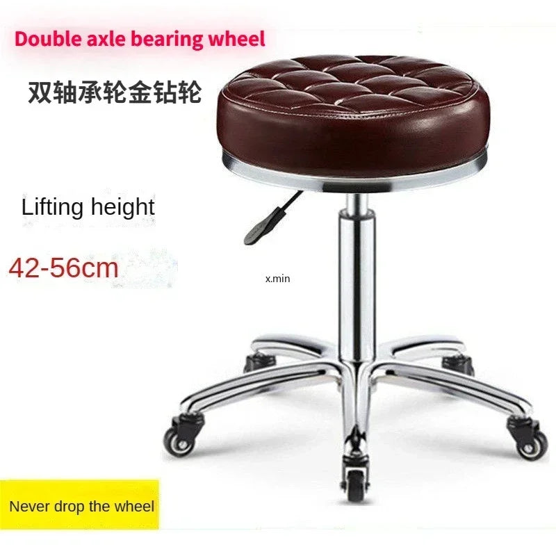 Beauty Stool,Hair Salon,Rotating Lift,Hair Salon Chair,Pulley,Nail Art, Hair Cutting, Round Stool, Exclusively for Beauty Salons