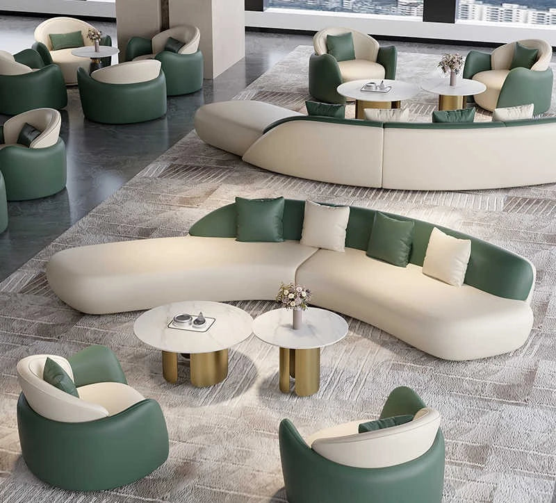 Business office meeting guests negotiation sofa sales office combination VIP