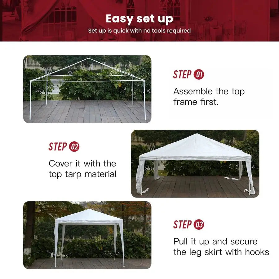 Gazebo Waterproof Outdoor Canopy Patio Tent Party Tent for Wedding BBQ Cater