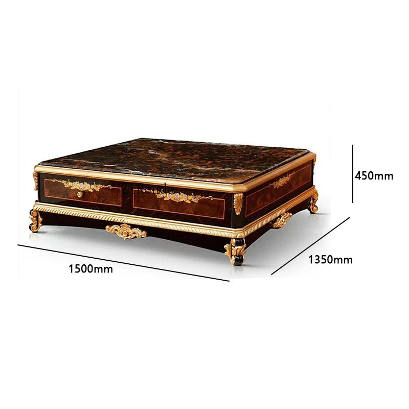 Antique classical center table square living room furniture marble luxury coffee table