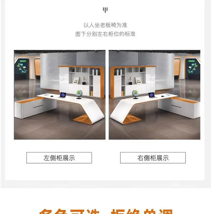 L Shaped Wooden Designer Office Desks Modern Luxury Drawers Large Computer Desks Asthetic Study Escritorio Office Furniture