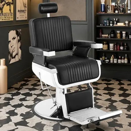 Vintage Barber Chair, Recline Hair Salon Hairdresser Chair with Removable Headrest, 360 Swivel Shampoo Beauty Salon Spa Styling