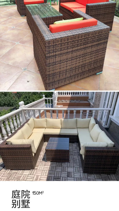 Outdoor sofa combination courtyard garden balcony rattan table and chairs terrace waterproof and sun protection outdoor