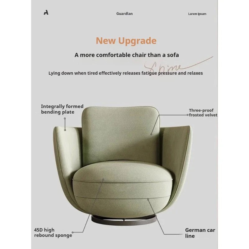 Modern Barrel Swivel Chair 360 Chenille Fabric Accent Chair Upholstered Lounge Chair for Living Room Bedroom Office Waiting Room