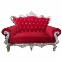 All White Antique King High Back Royal Sofa Baroque Queen Beauty Pedicure Large Acrylic Seat