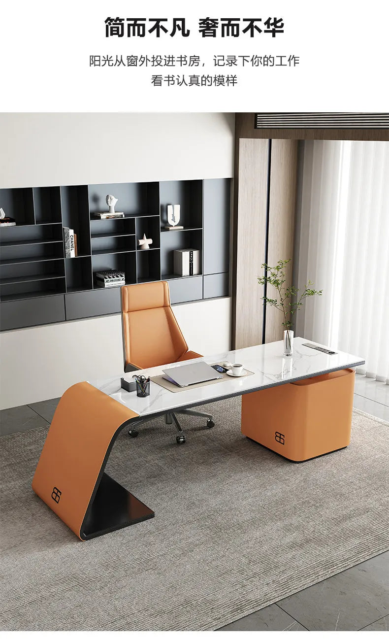 Italian minimalist rock slab office table study table Computer desk Room desks office desks and workstations studio desk