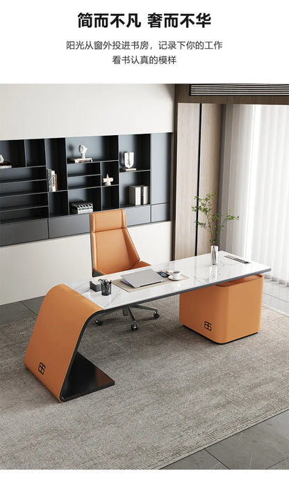Italian minimalist rock slab office table study table Computer desk Room desks office desks and workstations studio desk