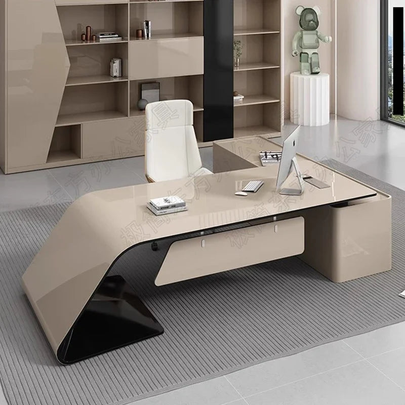 Luxury European Office Desk Wooden Study Computer Gaming Standing Office Desk Bedroom Conference Design Ufficio Home Furniture