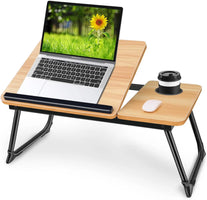 Adjustable Laptop Desk for Bed, Foldable Portable Stand with Cup Holder, Ideal for Writing and Work in Bed