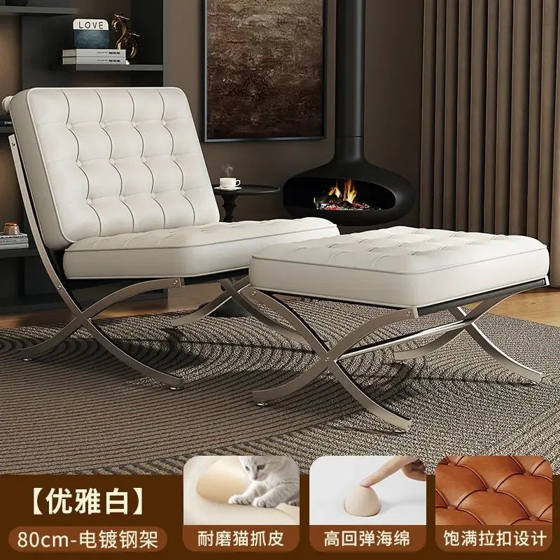 Balcony Throne Relax Reading Modern Room Decor Fashion Chairs Black Metal Living Room Chairs Comfortable Sillones Home Design