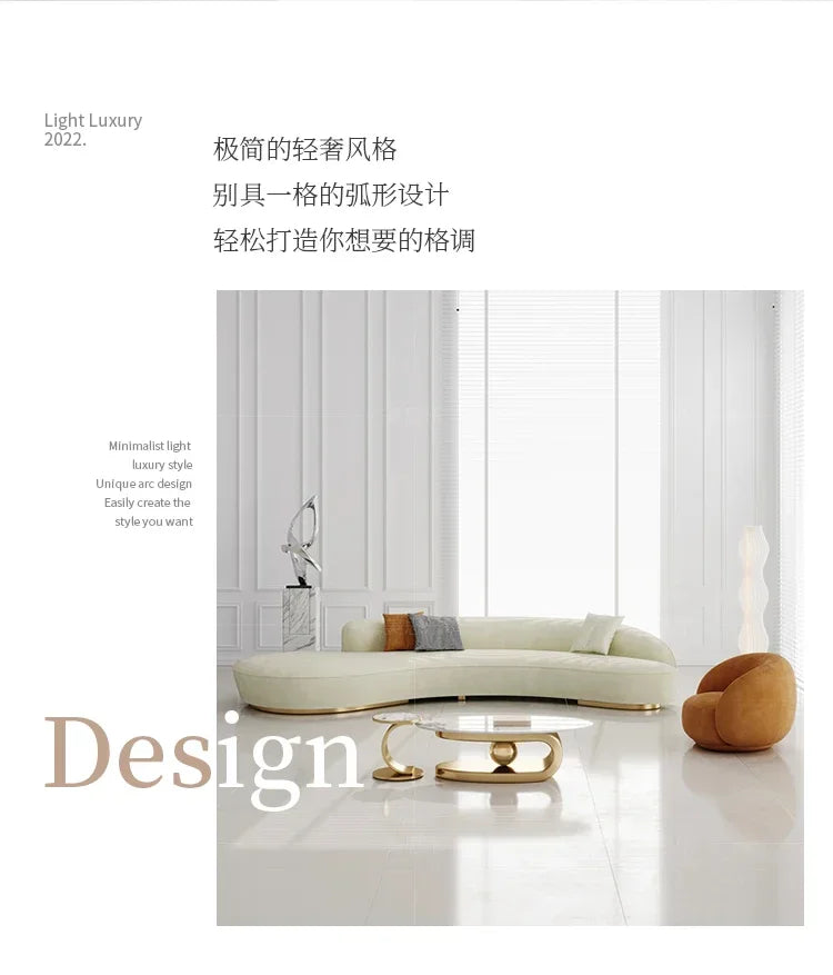 apply Customized modern luxury curved sofa combination leisure hotel villa beauty salon rest area reception hall special-shaped
