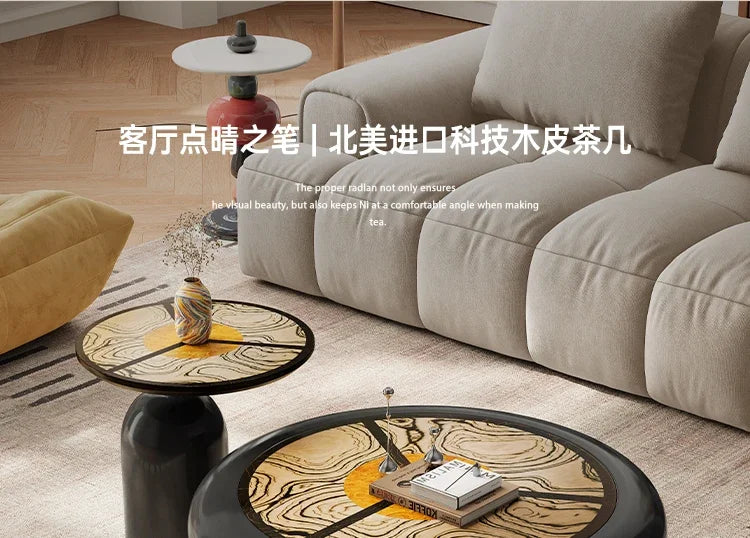 yj39 Vintage Style Living Room Solid Wood Coffee Table Set Irregular Simple Light Luxury High-End Coffee Table