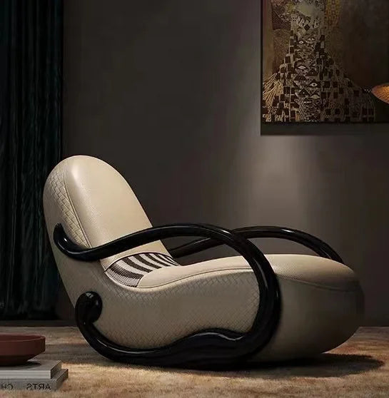 High-end Solid Wood Rocking Chair Adult Balcony Lounge Chair Living Room Elderly Lazy Chair