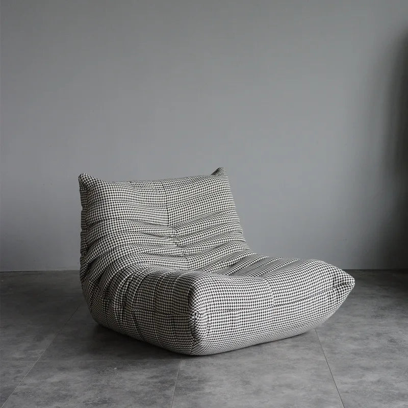 Single sofa living room bedroom lazy fabric leather leisure chair small apartment cream wind