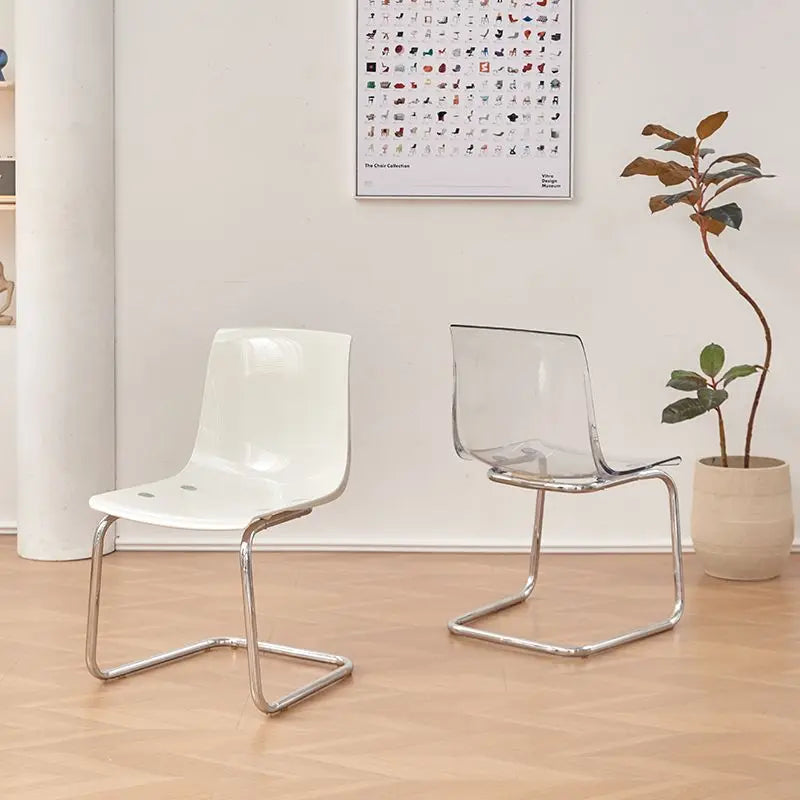Nordic Modern Clear Acrylic Dining Chair Transparent Plastic Thickened Backrest Chair Simple Home Dining Room Furniture Design
