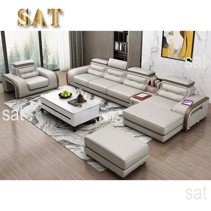 A Foshan High Quality Large L Shaped Corner Sofa Set Home Furniture Modern Luxury Modular Living Room Big Sectional Leather Sofa