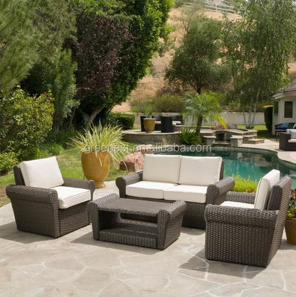 Hot Sale PE Rattan Garden Sofa Sets Poolside Furniture
