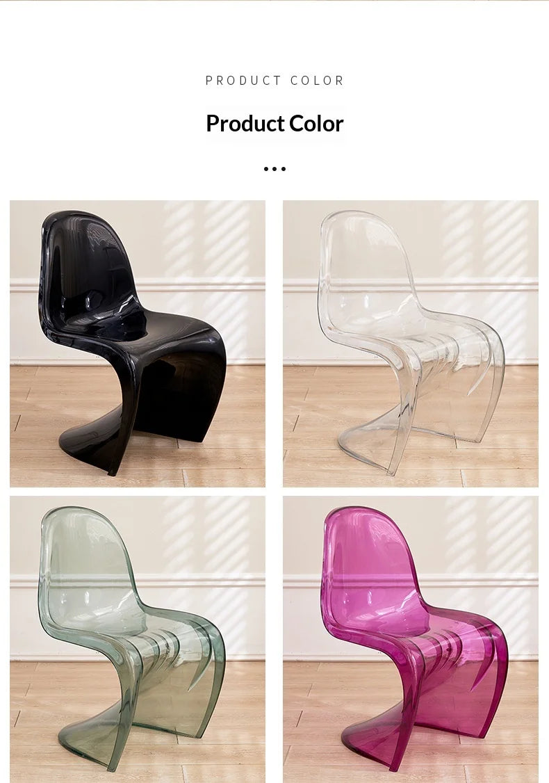 Acrylic Ghost Chair Modern Minimalist Transparent Dining Chair Designer Vanity Stool Kitchen Seating Clear Plastic Chair