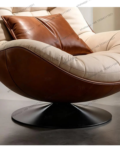 Italian minimalist lazy sofa chair bedroom modern simple light luxury single swivel chair for home use
