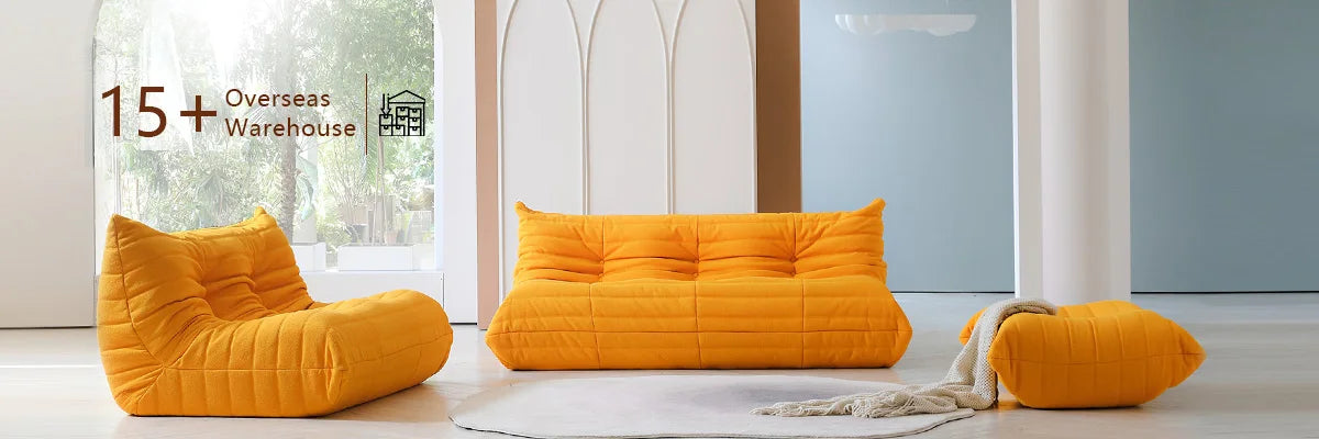 ATUNUS USA in Stock Drop Shipping Cloud Sofa Living Room Furniture Black Corduroy Modular Sectional Couch Sofa Set