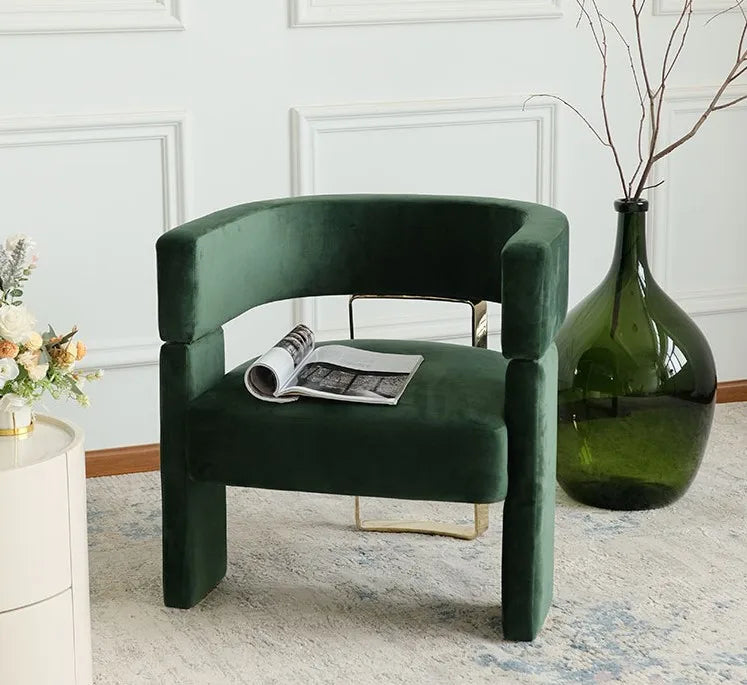 Modern simple fabric negotiation leisure sofa chair designer single  Internet celebrity  Nordic metal leisure chair