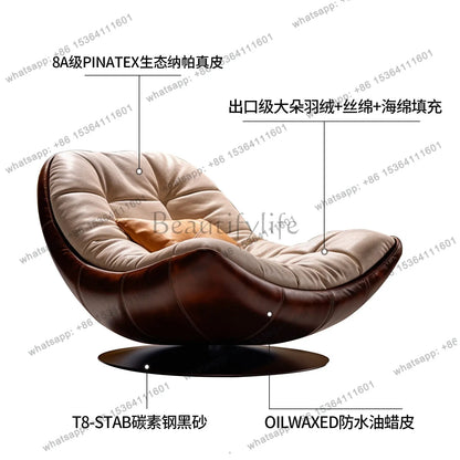 Italian minimalist rotating single sofa fabric single chair medieval leisure chair