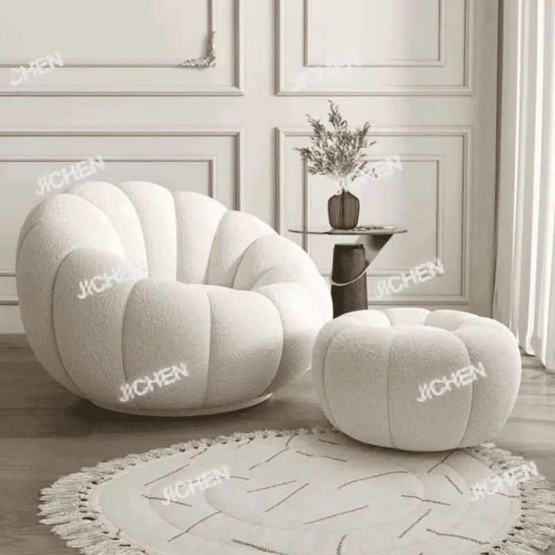 JC Lazy Pumpkin Sofa Sleepable and Reclining Lounge Chair Living Room Small Apartment Swivel Sofa Chair